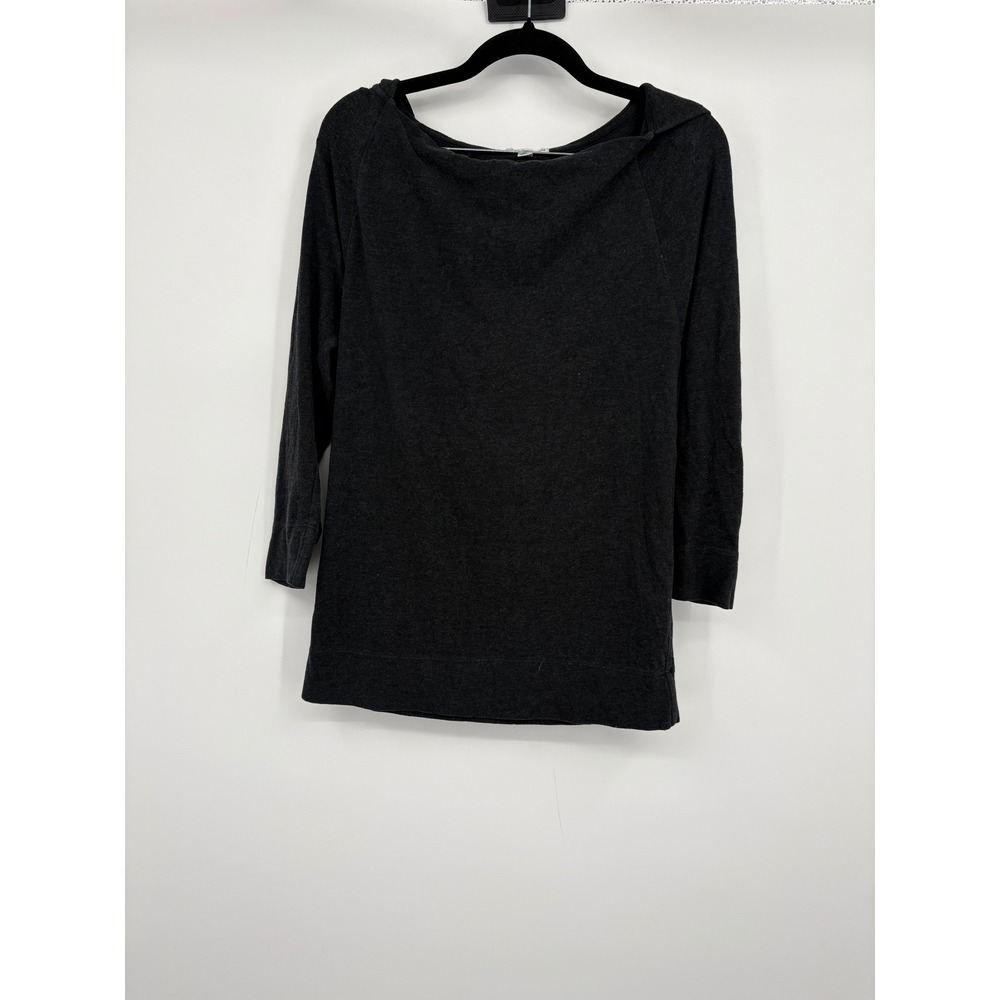 JAMES PERSE Dark Charcoal Gray Hoodie square neck Women's Size 1